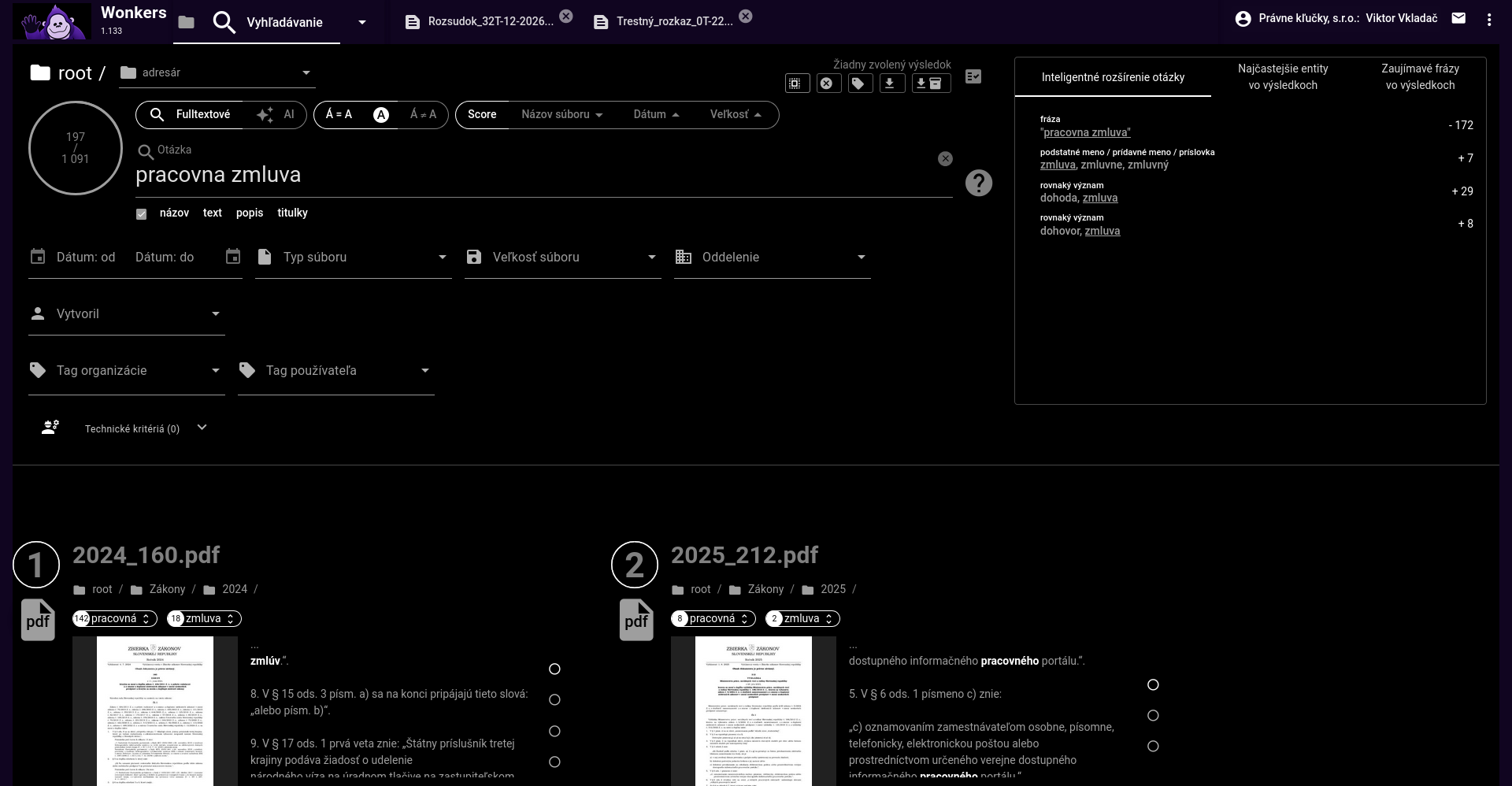 Fulltextové vyhľadávanie vo Wonkers